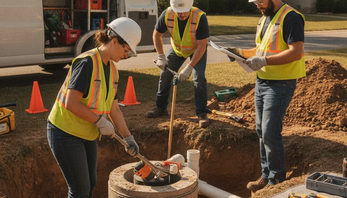 Durham, NC septic repair truck and technician for fast drain field and sewer service