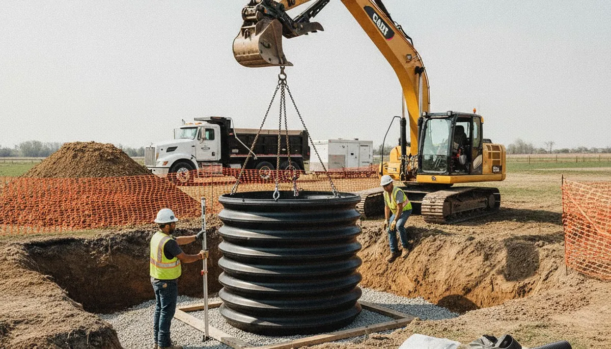 Septic tank installation service in Durham, NC for residential plumbing repair projects